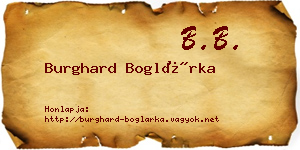 Burghard Boglárka névjegykártya